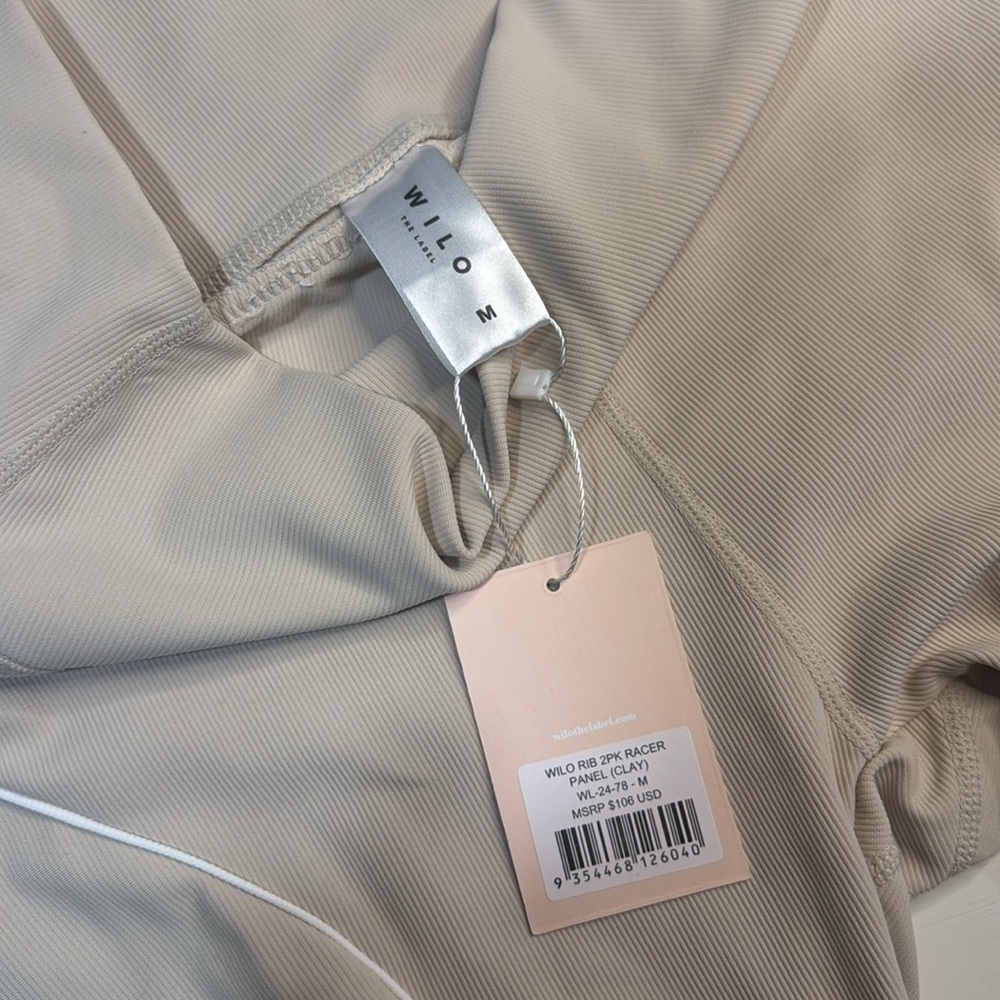 NWT ANTHROPOLOGIE WILO THE LABEL RACER PANEL CLAY RIBBED LEGGINGS SIZE M - Picture 5 of 7